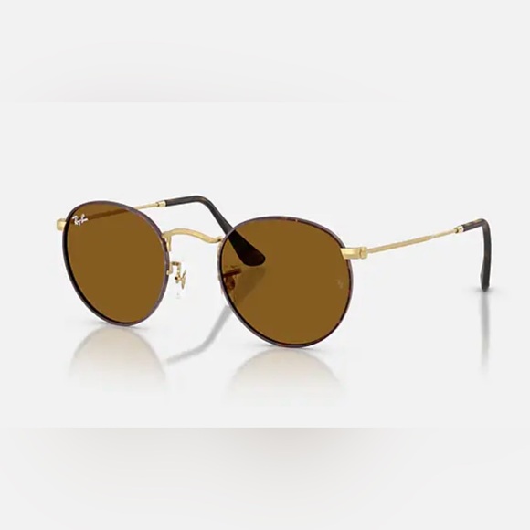 Ray-Ban Round Metal Sunglasses with Orange Case - Picture 1 of 3